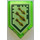 LEGO Transparent Bright Green Tile 2 x 3 Pentagonal with Arrow Strike Power Shield (22385 / 24559)