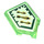 LEGO Transparentes helles Grün Fliese 2 x 3 Pentagonal mit Pfeil Strike Power Schild (22385 / 24559)
