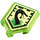 LEGO Transparent Bright Green Tile 2 x 3 Pentagonal with Jungle Dragon Power Shield (22385 / 24575)