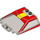 LEGO Transparentes Braunschwarz Windschutzscheibe 6 x 6 x 1.3 Gebogen mit rot und Gelb (2683 / 103712)