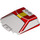LEGO Transparentes Braunschwarz Windschutzscheibe 6 x 6 x 1.3 Gebogen mit rot und Gelb (2683 / 103712)