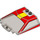 LEGO Transparent Brown Black Windscreen 6 x 6 x 1.3 Curved with Red with Yellow Stripe (2683 / 103712)