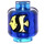 LEGO Transparent Dark Blue Minifigure Head with Decoration (Safety Stud) (3626 / 83427)