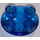 LEGO Transparant Donkerblauw Plaat 2 x 2 Ronde met Afgerond Onderzijde (2654 / 28558)