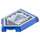 LEGO Transparant Donkerblauw Tegel 2 x 3 Pentagonal met Zwaard Tornado Power Schild (22385 / 24610)