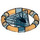 LEGO Transparentes Dunkelblau Treasure Ring (87748 / 89161)