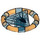 LEGO Azul oscuro transparente Treasure Anillo con Gold Bands y Squid (87748 / 89161)