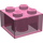 LEGO Transparent Dark Pink Brick 2 x 2 without Cross Supports (3003)
