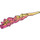 LEGO Transparent Dark Pink Flame / Lightning Bolt with Axle Hole with Marbled Transparent Yellow (11302 / 21873)