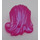 LEGO Transparenter dunkelrosa Opal Mittlere Länge Haar mit Stud auf Links (65785)