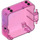 LEGO Transparenter dunkelrosa Opal Play Cube Box 3 x 8 mit Scharnier (64462)