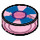 LEGO Transparent Dark Pink Tile 1 x 1 Round with Dark blue Pinwheel (30675 / 98138)