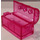 LEGO Transparent Dark Pink Treasure Chest with Lid (Thick Hinge with Slots in Back)