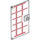 LEGO Transparent Porte 1 x 4 x 6 avec Tenon Poignée avec Rouge Wooden Cadre (35290 / 100180)