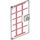 LEGO Transparent Door 1 x 4 x 6 with Stud Handle with Red Wooden Frame (35290 / 100180)