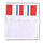 LEGO Transparant Glas voor Venster 4 x 4 x 3 met Rood, Blauw &amp; Wit Strepen Sticker (4448)