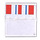 LEGO Transparent Verre for Fenêtre 4 x 4 x 3 avec rouge, Bleu &amp; blanc Rayures Autocollant (4448)