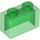 LEGO Transparent Green Brick 1 x 2 without Bottom Tube (3065 / 35743)