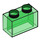 LEGO Transparent Green Brick 1 x 2 without Bottom Tube (3065 / 35743)