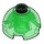 LEGO Transparent Green Brick 2 x 2 Round with Dome Top (Safety Stud, Axle Holder) (3262 / 30367)