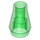 LEGO Transparent Green Cone 1 x 1 without Top Groove (4589 / 6188)