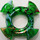 LEGO Transparent Green Ninjago Spinner Crown with Swirl Ends and Blue and Red Decoration (10461)