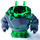 LEGO Transparent Green Rock Monster Body with Gray with Arms