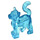 LEGO Transparant Lichtblauw Glitter Standing Kat met Lang Staart (80829)
