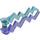 LEGO Przezroczysty jasnoniebieski Lightning Bolt (Podwójnie) z Marmurkowaty Przezroczysty Fioletowy (28555 / 59233)