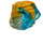 LEGO Transparentes Hellblau Ninjago Helm mit Flames und Gold Drachen Gesicht