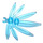 LEGO Bleu clair transparent Plante Feuilles 6 x 5 Swordleaf avec Agrafe (Ouvrir le clip &#039;O&#039;) (10884 / 42949)