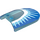 LEGO Transparent Light Blue Windscreen 4 x 6 x 1.3 Curved with Medium Azure and White Fins on Blue (5378)