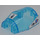 LEGO Transparent Light Blue Windscreen 6 x 7 x 2.3 with Triangle with Logo Space and Black and Gray Oval on Each Side Sticker (92832)