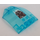 LEGO Transparant Lichtblauw Voorruit 6 x 8 x 2 Gebogen met Dark Brown en Zilver Armor Plates en Wit Frost Sticker (40995)