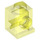 LEGO Transparant Neon Groen Steen 1 x 1 met Koplamp en geen slot (4070 / 30069)