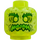 LEGO Transparent Neon Green Head (Recessed Solid Stud) (3626 / 60595)