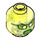 LEGO Transparent Neon Green Minifigure Head with Decoration (Recessed Solid Stud) (3626 / 65240)
