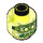 LEGO Transparentes Neongrün Minifigure Kopf mit Dekoration (Einbau-Vollbolzen) (3626 / 66669)