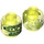 LEGO Transparentes Neongrün Minifigure Kopf mit Dekoration (Einbau-Vollbolzen) (3626 / 66669)
