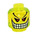 LEGO Transparent Neon Green Minifigure Head with Decoration (Safety Stud) (3626 / 56509)