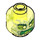 LEGO Transparant Neon Groen Minifigure Hoofd met Decoratie (Veiligheids Stud) (3626 / 60595)