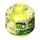 LEGO Transparentes Neongrün Minifigure Kopf mit Dekoration (Sicherheitsbolzen) (3626 / 60595)
