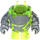 LEGO Transparent Neon Green Rock Monster Body with Gray with Arms