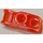 LEGO Orange rougeâtre néon transparent Balle Connecteur avec Perpendiculaire Axelholes et Plat Ends et côtés lisses et bords tranchants et trous d&#039;essieu fermés (60176)