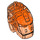 LEGO Transparent Neon Reddish Orange Bionicle Head Base (64262)