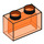 LEGO Transparant Neon Roodachtig Oranje Steen 1 x 2 zonder buis aan de onderzijde (3065 / 35743)