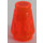LEGO Transparentes Neonrot-Orange Kegel 1 x 1 mit oberer Kante  (28701 / 59900)