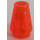 LEGO Transparent Neon Reddish Orange Cone 1 x 1 with Top Groove (28701 / 59900)