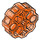 LEGO Transparant Neon Roodachtig Oranje Connector Ronde met Pin en As Gaten (31511 / 98585)