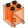 LEGO Transparant Neon Roodachtig Oranje Container 2 x 2 x 2 met verzonken noppen (4345 / 30060)